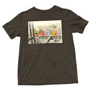 Pac-Man Ghosts Graphic T Shirt Boys Medium Black Retro Arcade Video Game Tee